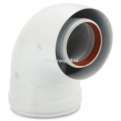 Отвод коакс. 90* d60/100мм с раструбом ФОРС